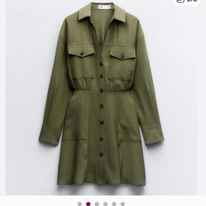 Zara Olive utility dress